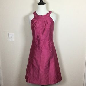 100% Silk Ruffle Neck Dress